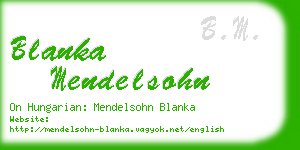 blanka mendelsohn business card